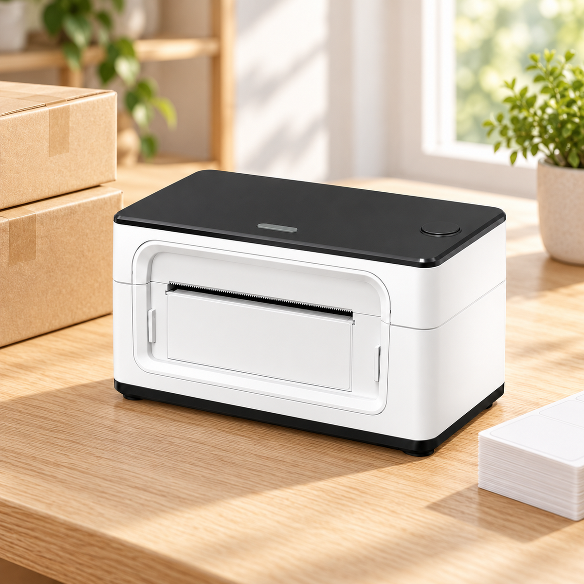 203 DPI Bluetooth Thermal Label Printer - White and Black