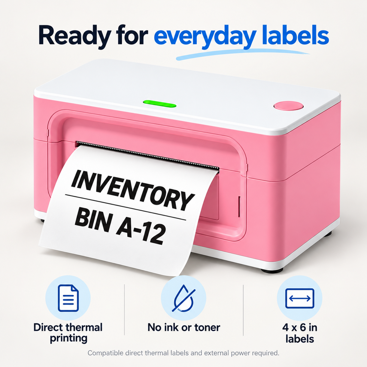 300 DPI Bluetooth Thermal Label Printer - Pink