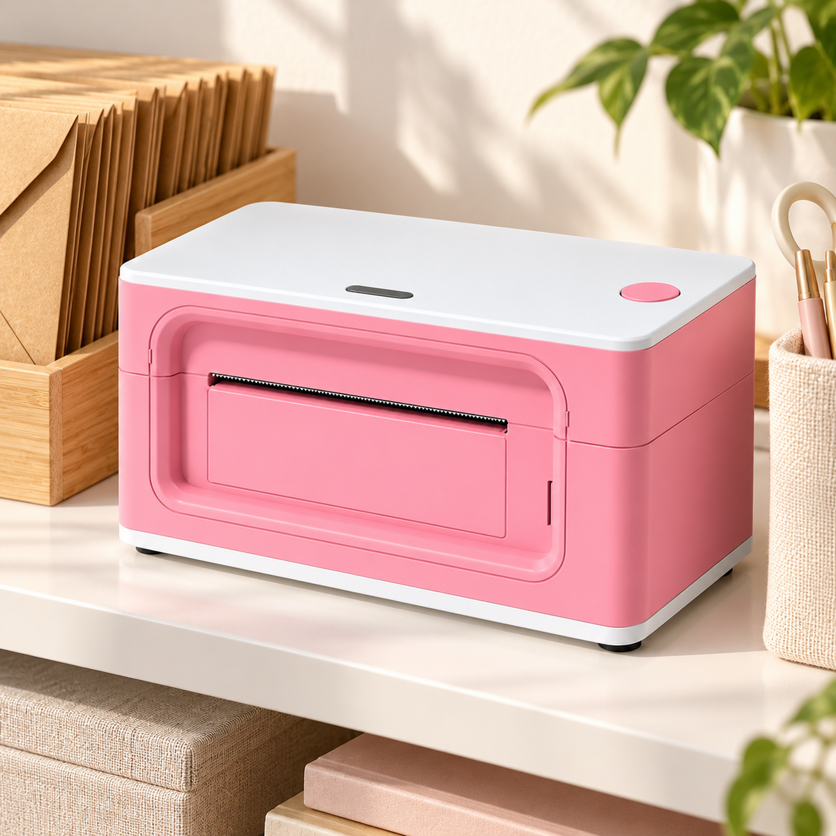 300 DPI Bluetooth Thermal Label Printer - Pink