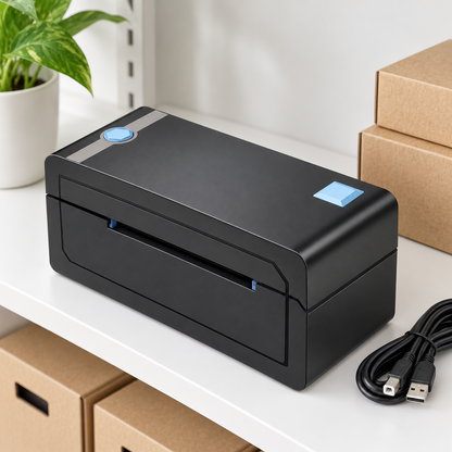 203 DPI Bluetooth Thermal Label Printer - Black and Blue